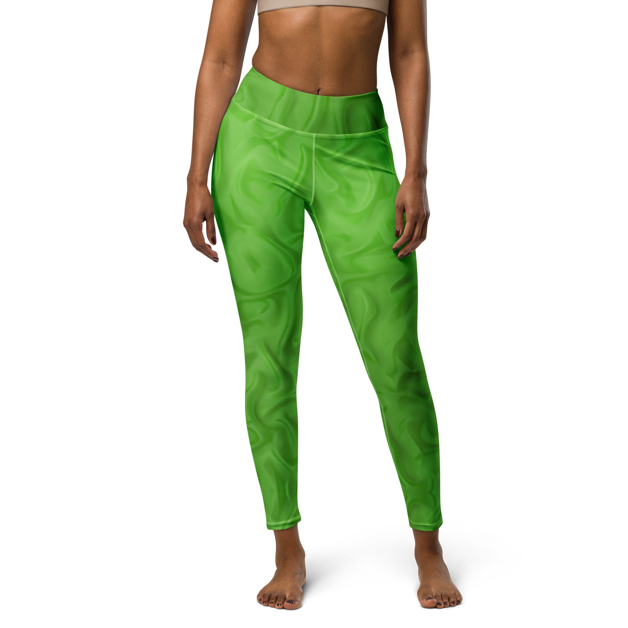 Lime Green Dance leggings. Gym or Workout High Waist Leggings. Yoga Pants. "Brat365" Streetwear by WickedYo.
